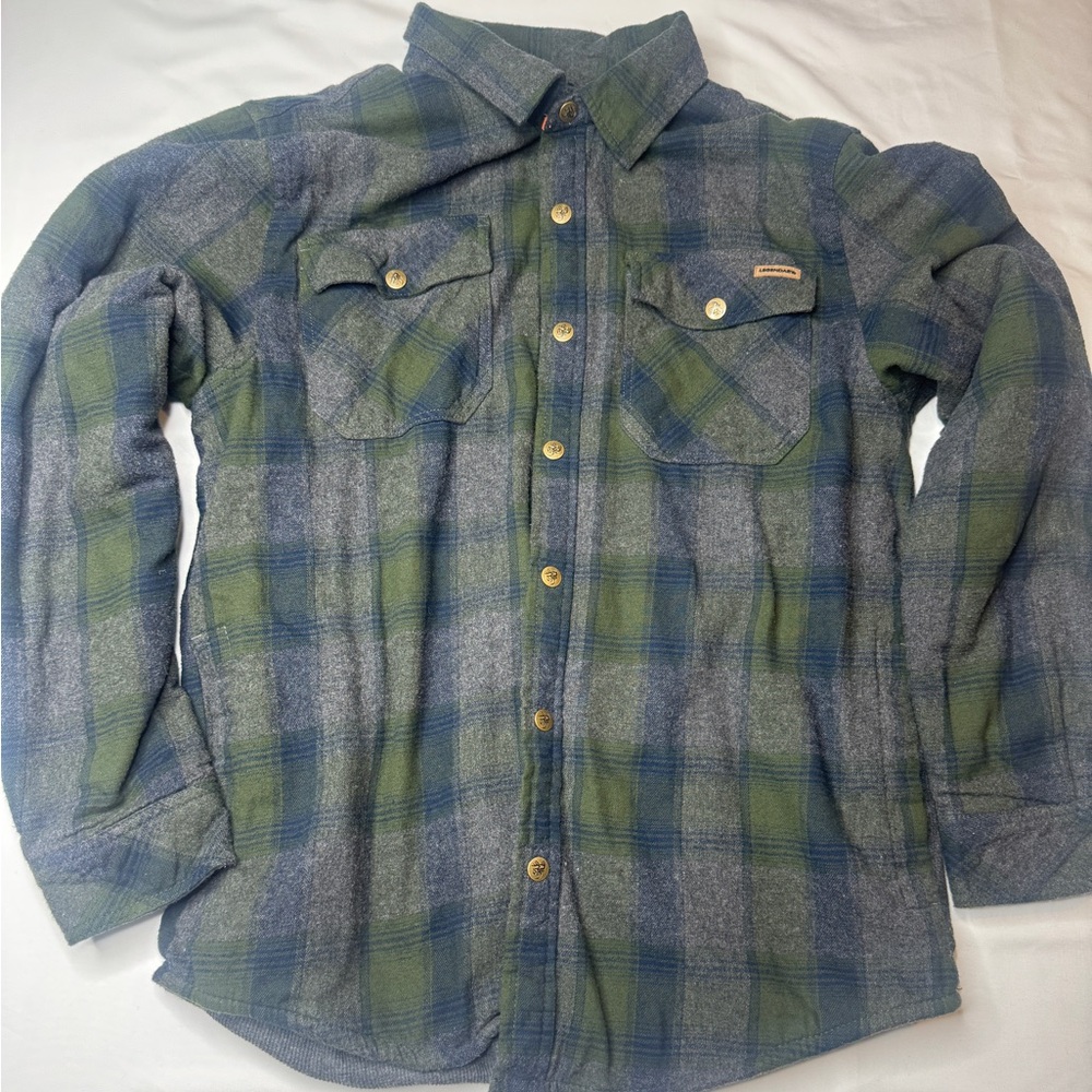 Legendary Whitetails Flannel Shirt Jacket Thermal Lined Green Plaid LG